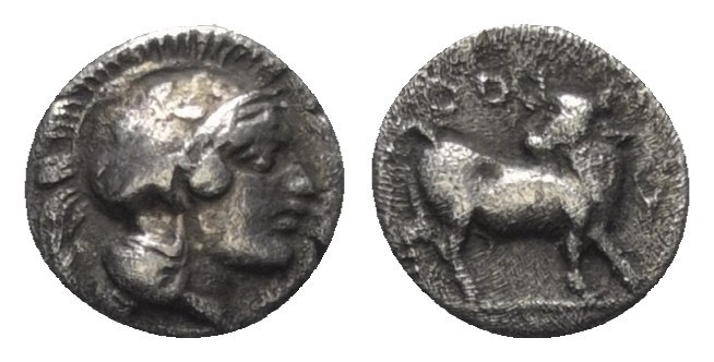 Lukanien. Thourioi.

 Trihemiobol (Silber). Ca. 443 - 410 v. Chr.
Vs: Kopf de...