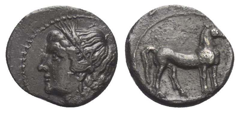 Bruttium. Punische Okkupation.

 1/4 Shekel (Silber). Ca. 215 - 205 v. Chr. Un...