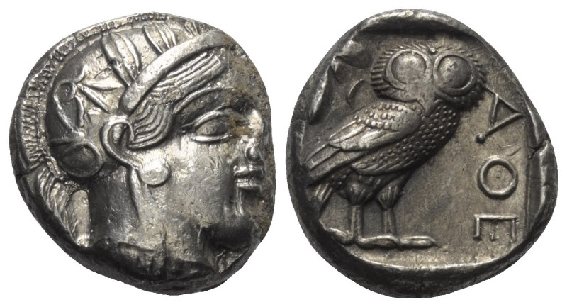 Attika. Athen.

 Tetradrachme (Silber). Ca. 454 - 404 v. Chr.
Vs: Kopf der At...