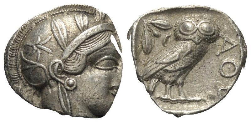 Attika. Athen.

 Tetradrachme (Silber). Ca. 454 - 404 v. Chr.
Vs: Kopf der At...