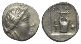 Lykien. Lykischer Bund.

 Drachme (Silber). Ca. 88 - 84 v. Chr. Olympos.
Vs: Kopf des Apollon mit Lorbeerkranz und Köcher mit Bogen über der Schult...