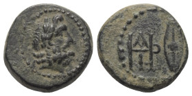 Königreich Galatien. Deiotaros (Tetrach 63 - 58 / König 58 - 40 v. Chr.).

 Bronze. Ca. 63 - 58 v. Chr.
Vs: Büste des Zeus mit Lorbeerkranz rechts....