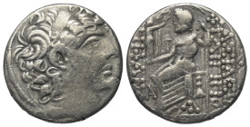 Seleukidisches Königreich. Philippos I. Philadelphos (95/4 - 76/5 v. Chr.).

 Tetradrachme (Silber). Nach 47 v. Chr. Antiochia am Orontes (Axios).
...
