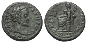 Thrakien. Traianopolis. Septimius Severus (193 - 211 n. Chr.).

 Bronze.
Vs: Kopf des Septimius Severus mit Lorbeerkranz rechts.
Rs: Hermes mit Ge...