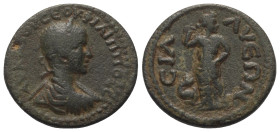Pamphylien. Sillyon. Philippus II. als Caesar (244 - 247 n. Chr.).

 Bronze.
Vs: Büste mit Lorbeerkranz, Paludament und Panzer rechts.
Rs: Aphrodi...
