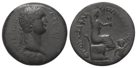 Kilikien. Flaviopolis. Domitianus (81 - 96 n. Chr.).

 Bronze. 89 / 90 n. Chr. (Jahr 17).
Vs: Kopf mit Lorbeerkranz rechts.
Rs: Tyche mit Ähren na...