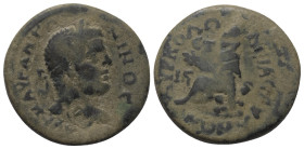 Kappadokien. Tyana. Caracalla (197 - 217 n. Chr.).

 Bronze. 211 / 212 n. Chr. (Jahr 15).
Vs: Kopf mit Lorbeerkranz rechts.
Rs: Tyche mit Mauerkro...