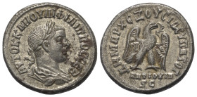 Seleukis und Pierien. Antiochia am Orontes. Philippus II. (247 - 249 n. Chr.).

 Tetradrachme (Billon). 248 - 249 n. Chr.
Vs: Büste in Rückansicht ...