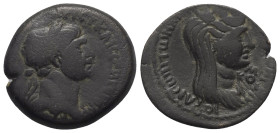 Seleukis und Pierien. Laodikeia ad Mare. Traianus (98 - 117 n. Chr.).

 Bronze.
Vs: Kopf mit Lorbeerkranz rechts.
Rs: Drapierte Büste der Tyche mi...