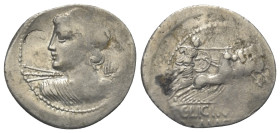 C. Licinius Macer.

 Denar (Silber). 84 v. Chr. Rom.
Vs: Büste des Apollo mit Blitzbündel in Rückenansicht nach links.
Rs: C LICINIVS L F / MACER....