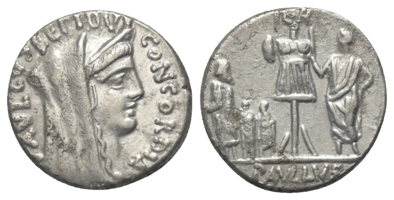 L. Aemilius Paullus.

 Denar (Silber). 62 v. Chr. Rom.
Vs: PAVLLVS LEPIDVS CO...