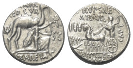 M. Scaurus und P. Hypsaeus.

 Denar (Silber). 58 v. Chr. Rom.
Vs: M SCAVR / AED CVR / EX - S C / REX ARETAS. König Aretas mit Ölzweig nach rechts k...