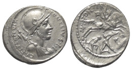 P. Fonteius Capito.

 Denar (Silber). 55 v. Chr. Rom.
Vs: P FONTEIVS P F CAPITO III VIR. Drapierte Büste des Mars mit Helm rechts, dahinter Tropaeu...
