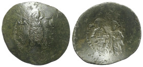Andronicus I. Comnenus (1183 - 1185 n. Chr.).

 Aspron Trachy (Billon). Constantinopolis.
Vs: Jungfrau Maria mit Nimbus en face stehend, auf ihrer ...