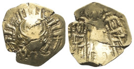 Andronicus II. Palaeologus und Michael IX. (1294 - 1320 n. Chr.).

 Hyperpyron nomisma (Gold). 1305 - 1320 n. Chr. Constantinopolis.
Vs: Büste der ...