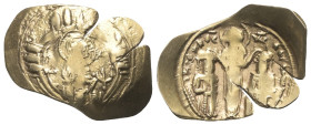 Andronicus II. Palaeologus und Michael IX. (1294 - 1320 n. Chr.).

 Hyperpyron nomisma (Gold). 1305 - 1320 n. Chr. Constantinopolis.
Vs: Büste der ...
