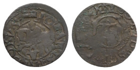 Moldau - Fürstentum (1354 - 1854). Eustratie Dabija (1661 - 1665).

 Solidus (Kupfer mit Silberüberzug).
Typ IV.

Vs: Reiter links. Darunter Stie...