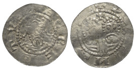 Niederlande. Friesland - Grafschaft. Egbert II. (1068 - 1090).

 Denar (Silber).
Vs: + EGBERTVS. Bärtiger Kopf des Kaisers mit Krone en face.
Rs: ...