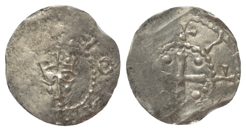 Niederlande. Tiel. Heinrich II. (1002 - 1024).

 Denar (Silber).
Vs: Kopf fro...