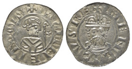 Niederlande. Utrecht - Bistum. Wilhelm de Ponte (1054 - 1076).

 Denar (Silber). Utrecht.
Vs: + VVIIHEINIVS. Hüftbild mit Krummstab rechts.
Rs: + ...