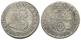 Polen. Königreich. Johann II. Kasimir (1649-1668).

 Sechsgröscher (Szostak, Silber). 1667 TL.
Vs: Bekrönte Büste rechts.
Rs: Wappen, Nominal und ...
