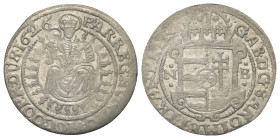 Siebenbürgen. Gabriel Bethlen (1613 - 1629).

 Groschen (Silber). 1626 NB. Nagybanya (Oradea).
25 mm. 1,88 g. 

Resch 329f.
 Selten in dieser Er...