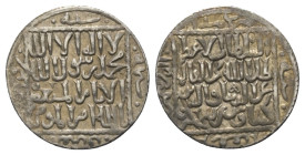 Rum-Seldschuken. Kayka'us II., 1. Alleinherrschaft (643 - 647 H. / 1245 - 1249).

 Dirham (Silber). 646 H. Konya.
Vs: Shahadah, Nennung des Kalifen...
