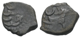 Osmanen. Mahmud I. (1143 - 1168 H. / 1730- 1754).

 Mangir (Kupfer). 11[63] H. (?). Van.
17 mm. 2,62 g. 

OC -; Damali -; Kabaklarli -.
 Äußerst...