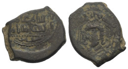 Menkujakiden (Mengücekiden). Fakhr ad-Din Baramshah (563 - 622 H. / 1167 - 1225).

 Fals (Kupfer). 579 H. Arzinjan (Erzincan).
Vs: Titulatur.
Rs: ...