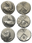 Griechische Münzen - Lots.


Thrakischer Chersones (Thrakien).

Lot (3 Stück, Silber): Hemidrachme; ca. 4. Jhdt. v. Chr.

Sehr schön.

Verkau...