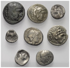 Griechische Münzen - Lots.


Unter anderem: Alexander III. (Königreich Makedonien).

Lot (8 Stück, davon 7x Silber): verschiedene Nominale; ca. 4...