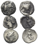 Griechische Münzen - Lots.


Unter anderem: Kierion (Thessalien).

Lot (3 Stück, Silber): verschiedene Nominale; ca. 4. Jhdt. v. Chr.

Sehr sch...