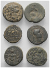 Griechische Münzen - Lots.


Pergamon (Mysien).

Lot (6 Stück): Bronze; ca. 2. - 1. Jhdt. v. Chr.

Sehr schön - fast sehr schön.

Verkauft wi...