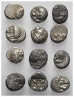 Griechische Münzen - Lots.


Milet / Phokaia (Ionien).

Lot (12 Stück, Silber): Diobol; ca. 5. - 4. Jhdt. v. Chr.

Sehr schön - fast sehr schön...