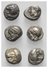 Griechische Münzen - Lots.


Milet / Phokaia (Ionien).

Lot (6 Stück, Silber): Diobol; ca. 5. - 4. Jhdt. v. Chr.

Sehr schön - fast sehr schön....