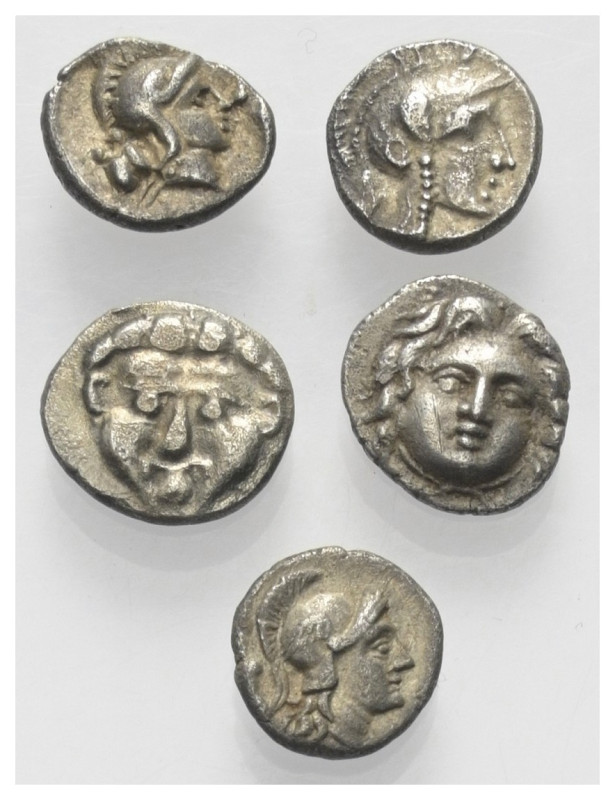 Griechische Münzen - Lots.


Selge (Pisidien).

Lot (5 Stück, Silber): Obol...