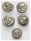 Griechische Münzen - Lots.


Selge (Pisidien).

Lot (5 Stück, Silber): Obol; ca. 5. - 4. Jhdt. v. Chr.

Sehr schön - fast sehr schön.

Verkau...