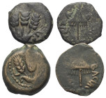 Griechische Münzen - Lots.


Herodes Agrippa (Königreich Judaia).

Lot (2 Stück): Bronze; ca. 1. Jhdt. n. Chr.

Sehr schön - fast sehr schön.
...