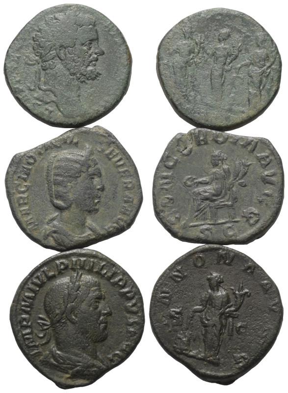 Römische Münzen - Lots. Kaiserzeit.


Lot (3 Stück, Bronze): Sesterzen.
Sept...