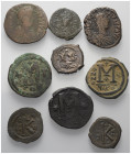 Byzantinische Münzen - Lots.


Verschiedene Herrscher.

Lot (9 Stück, Bronze): verschiedene Nominale, ca. 5. - 7. Jhdt. n. Chr.

Sehr schön - f...