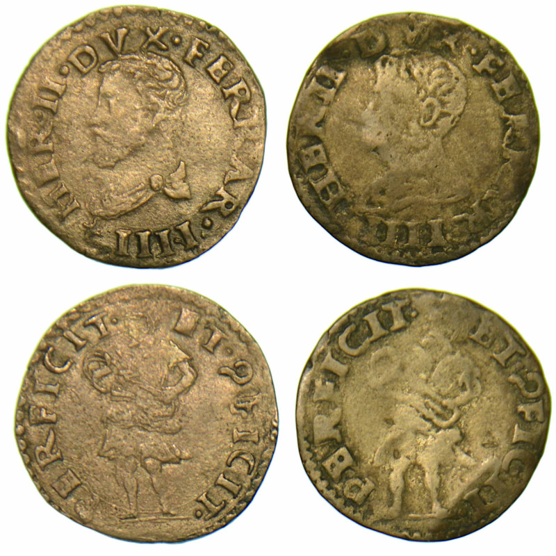 FERRARA. Lotto di due monete.

ERCOLE II D'ESTE, 1534-1559. Grossetto. Busto a...