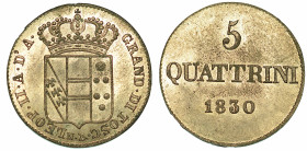 FIRENZE. LEOPOLDO II DI LORENA, 1824-1859. 5 Quattrini 1830.