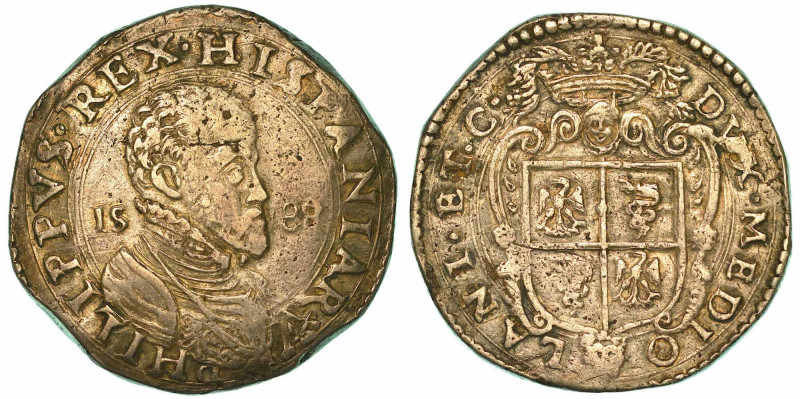 MILANO. FILIPPO II D'ASBURGO, 1554-1598. Scudo d'argento 1588.

Busto corazzat...