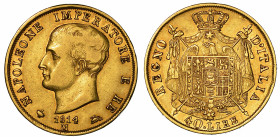 MILANO. NAPOLEONE I, 1805-1814. 40 Lire 1814 (Puntali sagomati).
