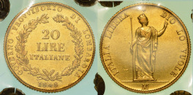 MILANO. GOVERNO PROVVISORIO DI LOMBARDIA, 1848. 20 Lire 1848.