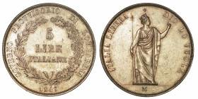 MILANO. GOVERNO PROVVISORIO DI LOMBARDIA, 1848. 5 Lire 1848.