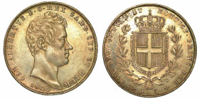 REGNO DI SARDEGNA. CARLO ALBERTO DI SAVOIA, 1831-1849. 5 Lire 1844. Genova.