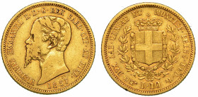 REGNO DI SARDEGNA. VITTORIO EMANUELE II DI SAVOIA, 1849-1861. 10 Lire 1857. Torino.