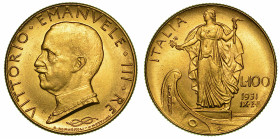 REGNO D’ITALIA. VITTORIO EMANUELE III DI SAVOIA, 1900-1946. 100 Lire 1931/IX. Italia su prora.