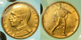 REGNO D'ITALIA. VITTORIO EMANUELE III DI SAVOIA, 1900-1946. 50 Lire 1931/A. IX. Littore.